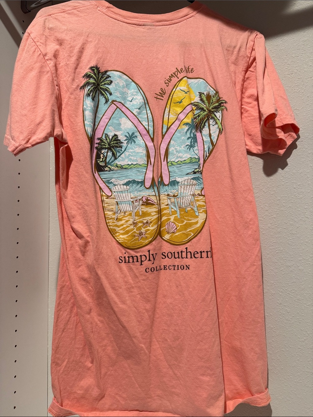 Simply Southern Coral Flip-Flop Beach Graphic Tee